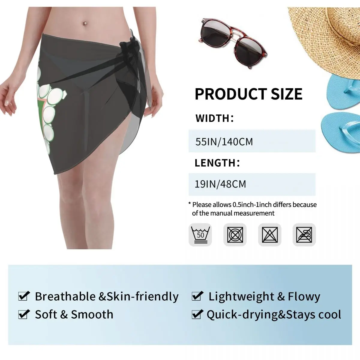 Sarongs courts AKA Sorority personnalisés, enveloppe de plage, impression 3D, vert et blanc, pour maillots de bain, robes portefeuille pour Bikini, Cover-up pour maillot de bain