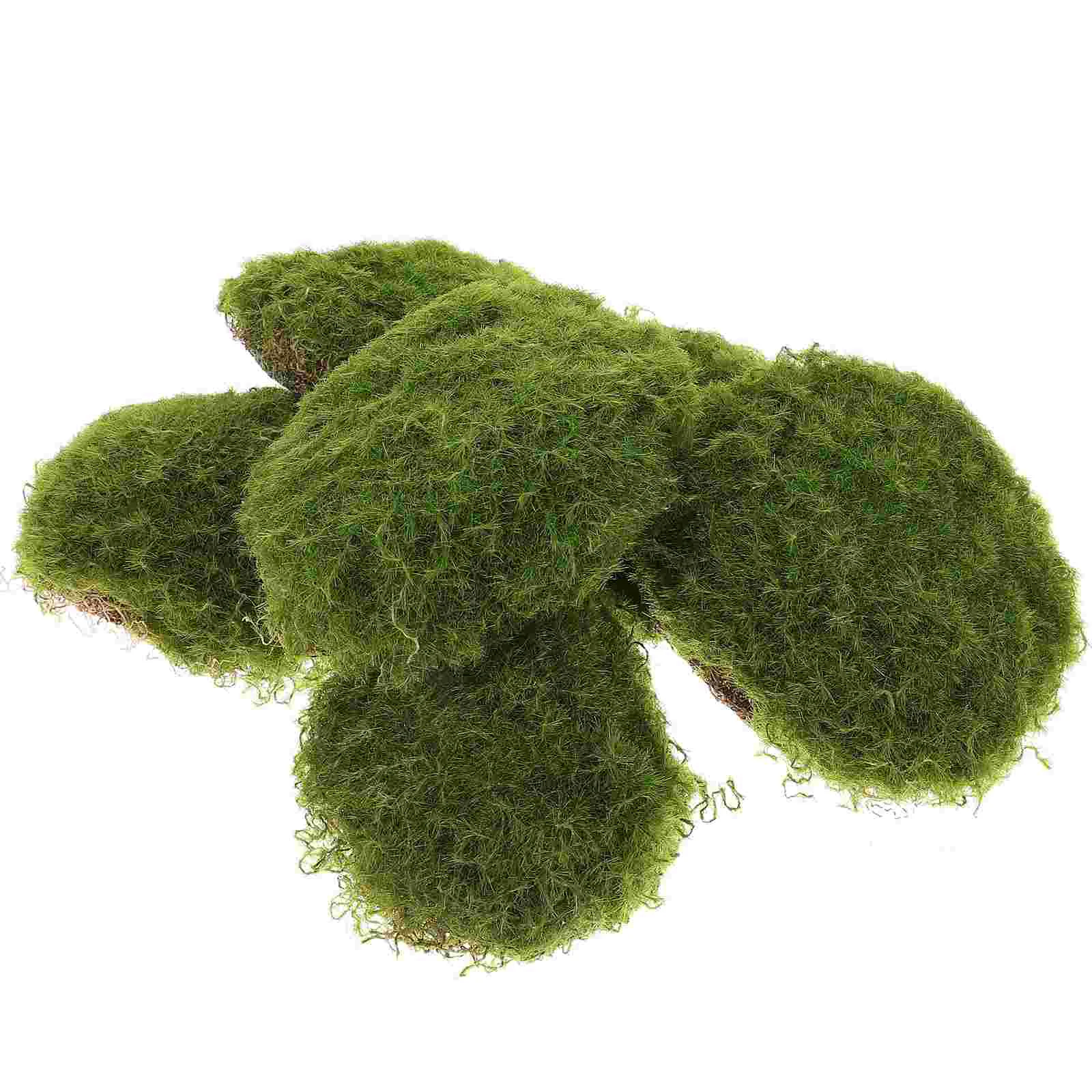 

6 Pcs Green Moss Decor Fake Mold Micro Landscape Stones Bonsai Rocks Artificial Ornament Faux Mossy Ball