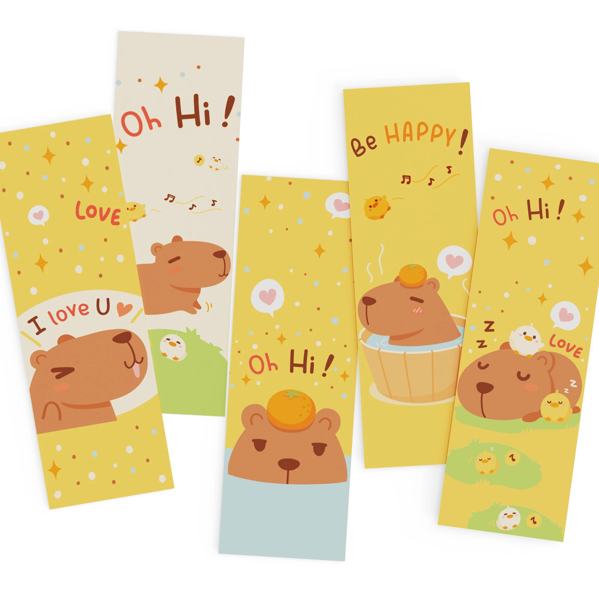 Pack of 5 Cute Capybara Bookmark, Adorable Bookmarks for Teachers, Students, Book Lovers, Teens, Men, Women, Adults