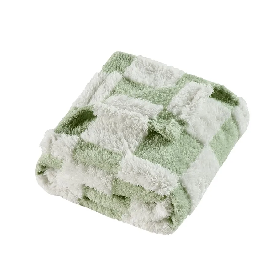 

Fleece Baby Blanket for Boys 3D Checkerboard Design, Warm Cozy and Fluffy Infant Newborn Toddler Small Receiving Blankets for C