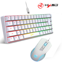 New arrival 68-key gaming keyboard and mouse combos RGB lighting backlit ergonomic game wired USB mice keyboards kit  for laptop