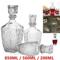 850ML / 500ML / 200ML Crystal Wine Bottle Glass Cup With Lid Whiskey Liquor Wine Decanter Bar Drink for Liquor Scotch Bourbon