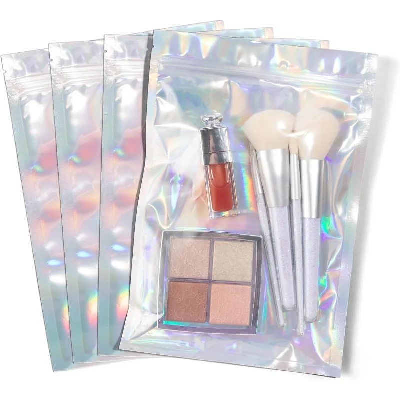 

7" X 10" Holographic Bags - Pack of 500 Clear Resealable Bags for Food Storage and Packaging, Cosmetics, Handmade Goods