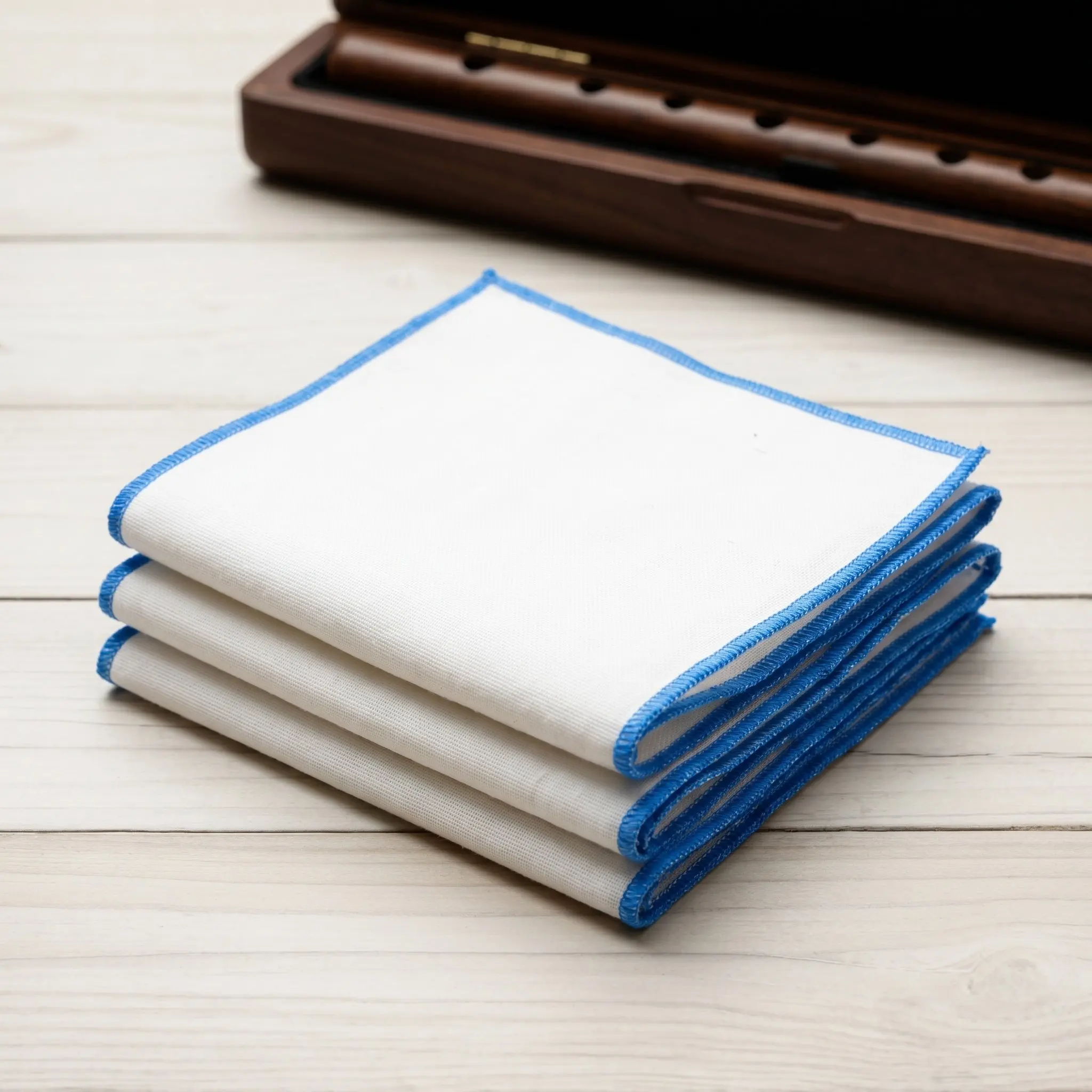 3Pcs Flute Cleaning Cloth Soft Cotton Gauze for Wind Instruments Portable Flute Maintenance Kit Musical Instrument Care