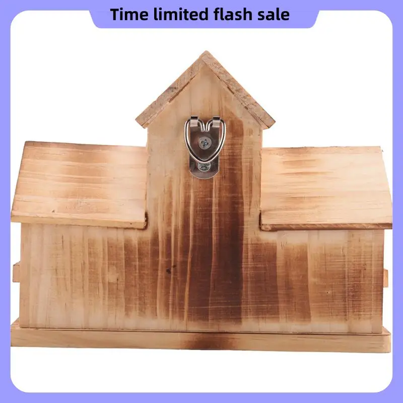 

A40T Bird House Wooden Bird Houses Bird House Outside For Outside Hanging, 6 Hole Handmade Natural Bird House
