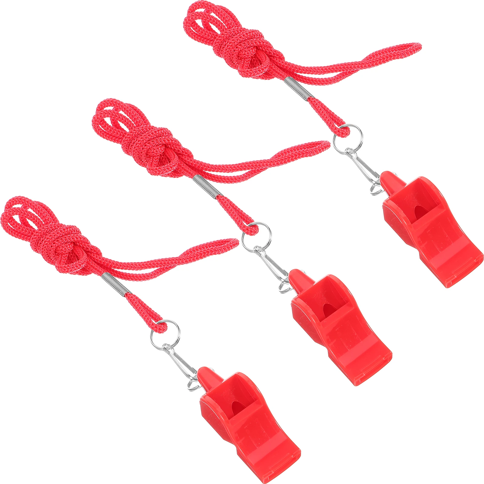 3pcs Emergency Whistle Lanyard Necklace Hiking Outdoor Life Saving Travel Keychain Referee Basketball Survival Guard