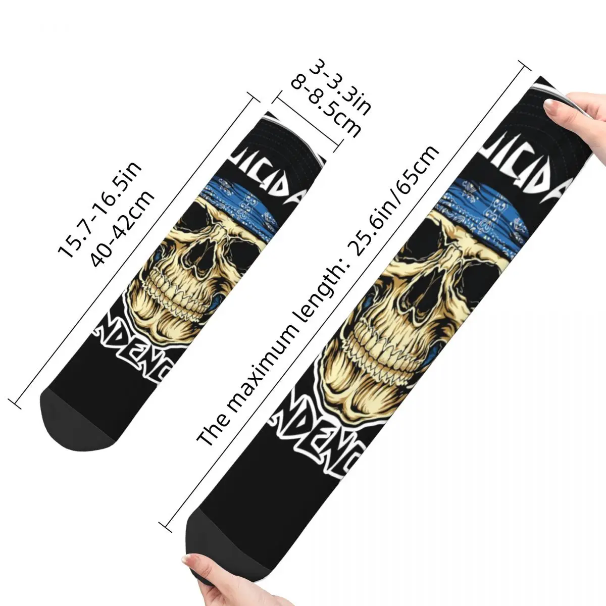 Harajuku Men\'s Socks Suicidal Tendencies Band Merch Comfortable Punk Graphic Dress Socks All Seasons