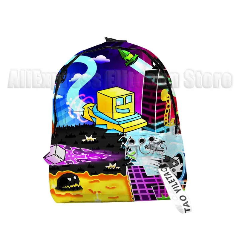 Crianças com raiva geometria traço 3d impressão mochilas para meninas meninos dos desenhos animados anime bookbags estudantes sacos de escola