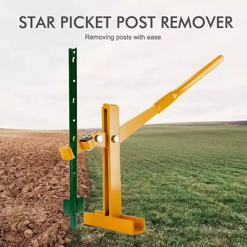 Multi-Functional Post Puller Fence Post Extractor Effortlessly Remove Compatible with Metal, Plastic, and Wooden Posts
