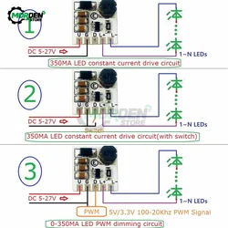 LD2635MA DC 5-27V 350mA Step-down HB LED Driver PWM Controller DC-DC Buck convertitore di corrente costante alimentatore