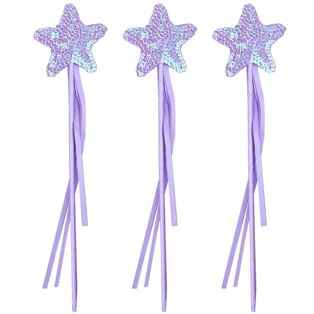 

3Pcs Star-Shaped Fairy Wands Bright Colors Stage Performance Props for Children Fairy Wands Witch Wand Adorable Wand