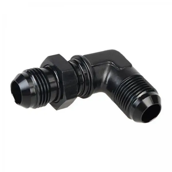 90 Degree Fuel Fitting Adapter AN10 Male Flare Bulkhead Union Connector Aluminum Swivel Joint for Vehicle Fuel Line Upgrade