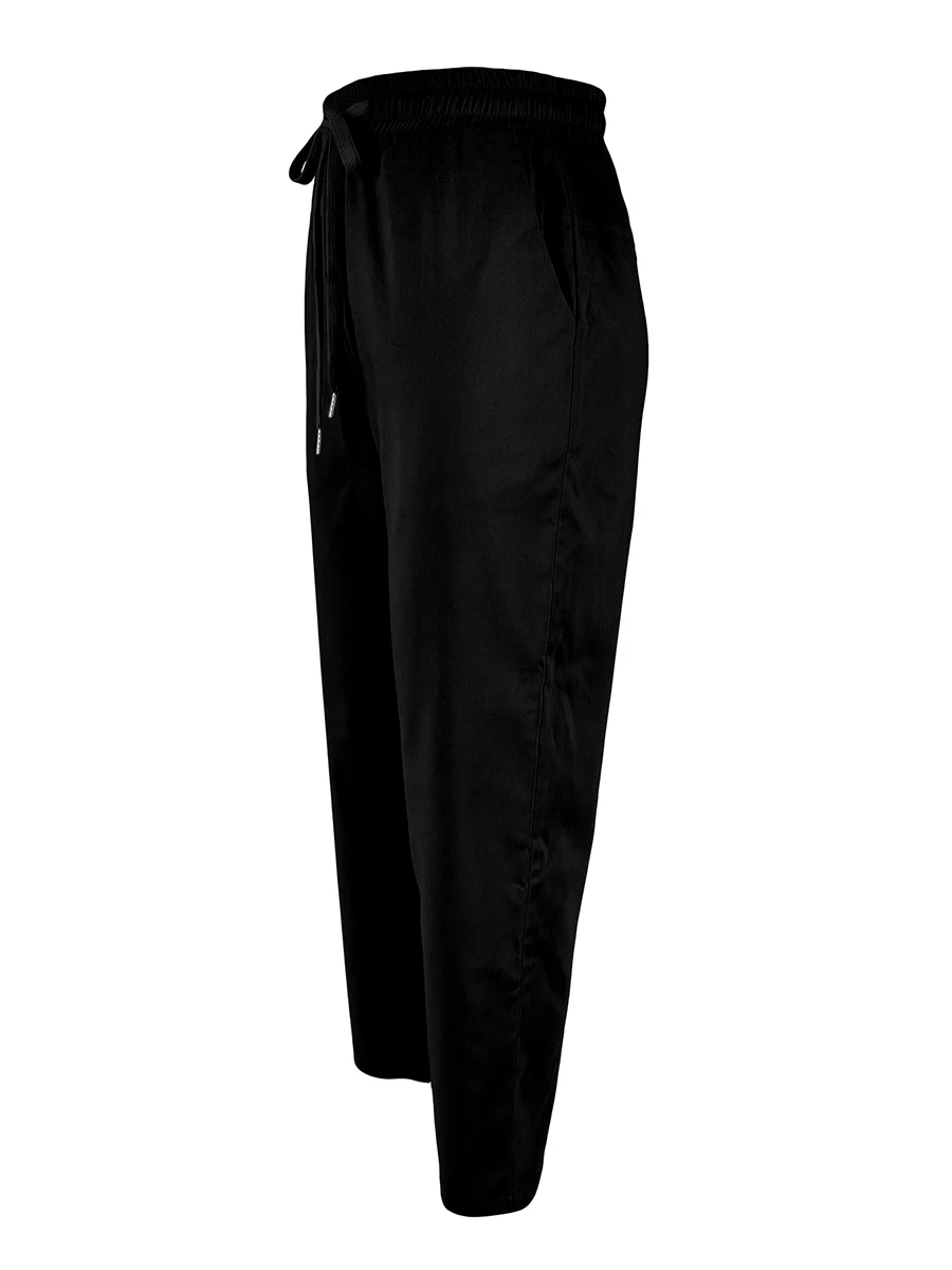 Damen Herbst Casual Lange Hose mit Hoher Elastischer Taille, Kordelzug, Schmale Passform, Bleistifthose, Einfarbige Stretch-Sweathose, Jogginghose – Detail 5