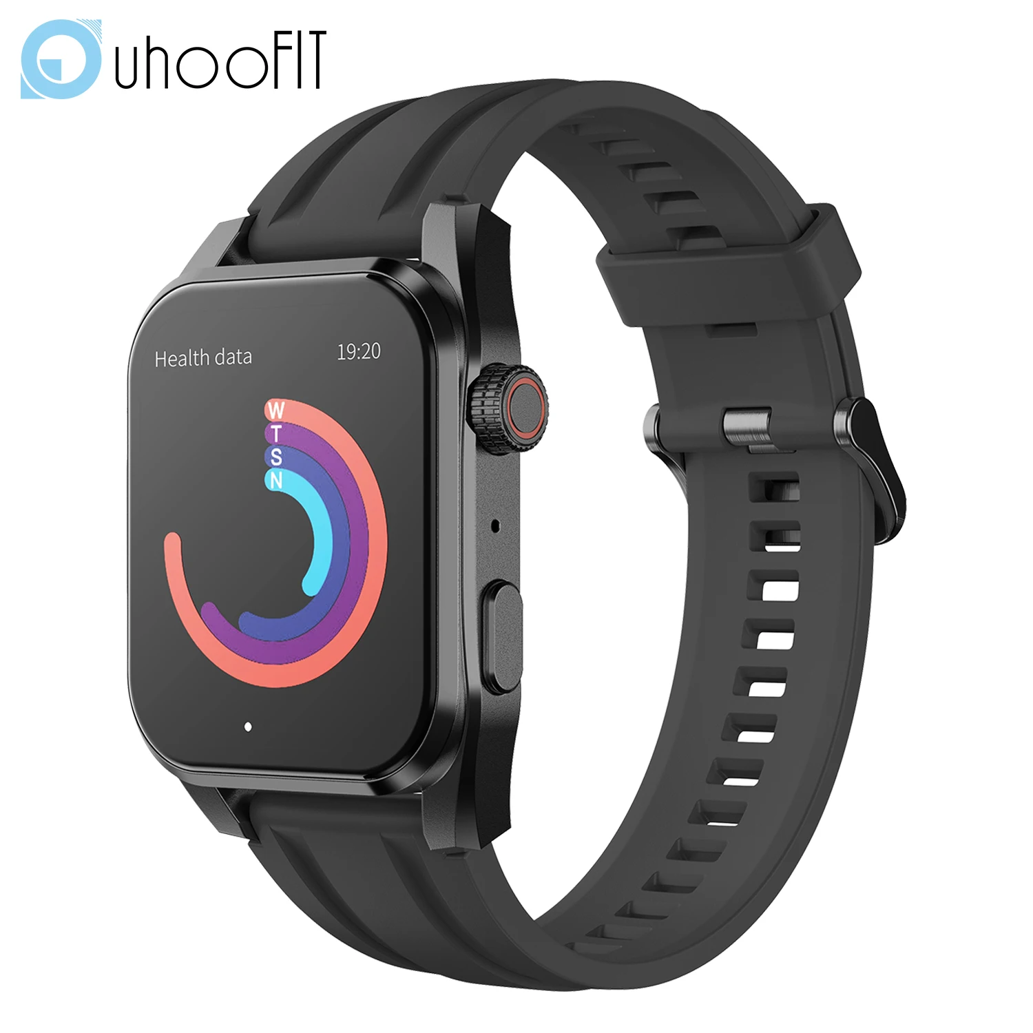 Uhoofit ساعة ذكية 1.96 بوصة تعمل باللمس جعل/استقبال مكالمة هاتفية الصحة معدل ضربات القلب مراقبة النوم Mullti Sport Mode Smartwatch
