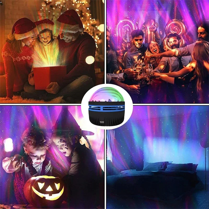 Colorful Galaxy Sky Aurora Night Light Remote Control RGB LED Projection in Magic Ball for Bedroom Living Room Party