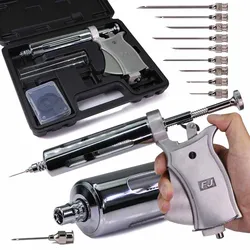 50ml Veterinary Syringe Kit Vaccine Injection 1-5ml Adjustable Dose 304 Stainless Steel Pinhead for Livestock Poultry Dispensing