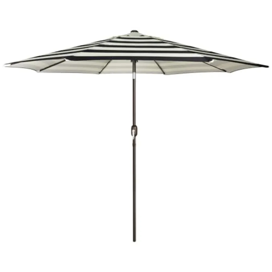 

9' Outdoor Patio Umbrella Outdoor Table Umbrella Yard Umbrella Market Umbrella with 8 Sturdy Ribs Push Button Tilt and Crank