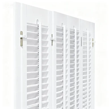 Modern Design Eco-friendly Plantation Shutters Bi-Fold Panels Thermal Insulation Light Blocking for Commercial