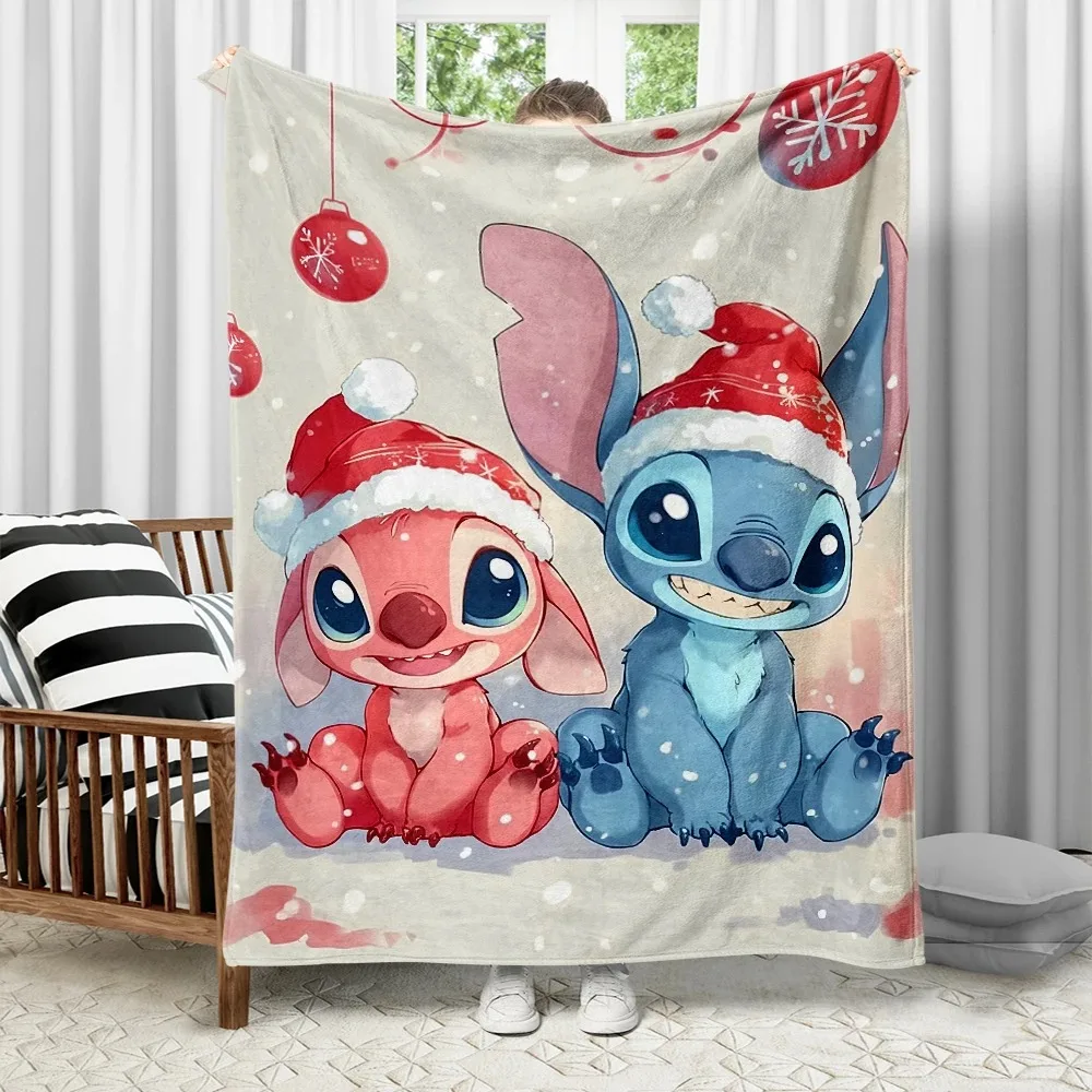 

Disney Stitch Flannel Blanket Cartoon Baby Girl Office Fluffy Blanket Warm Home Sofa Decoration Kids Boy Girl Gifts