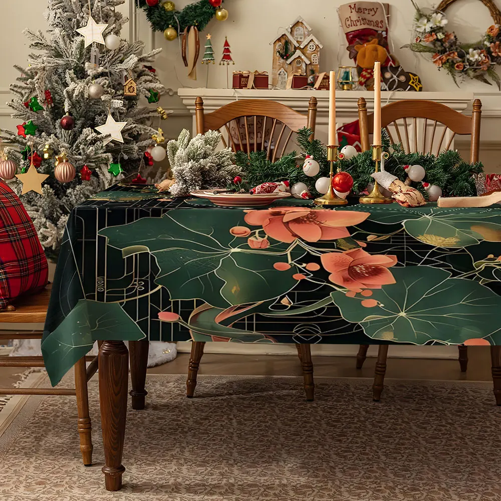 Giant Tree Golden Clouds Table Cloth Waterproof Tablecloth Spill Proof Table Cloth, Wipe Clean Table Cloth for Dining Camping