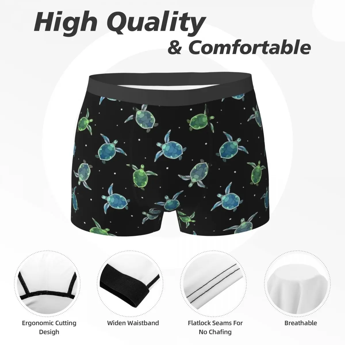 Ropa interior de tortugas verdes, bragas con animales bonitos para hombre, Boxershorts sexis con diseño, calzoncillos Boxer Trenky de talla grande