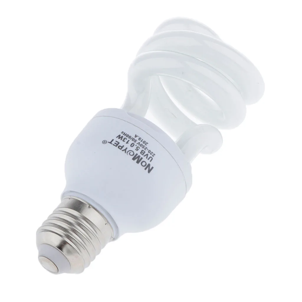 Reptile Heat Lamp Bulb UVB Glass Basking Spot Spiral Light for Calcium Metabolism and Healthy Growth