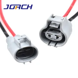 2 Pin Auto Waterproof Electronic Fan Connector Brake Booster Pump Components Plug for Toyota Ford Focus Mazda with 14AWG Wires