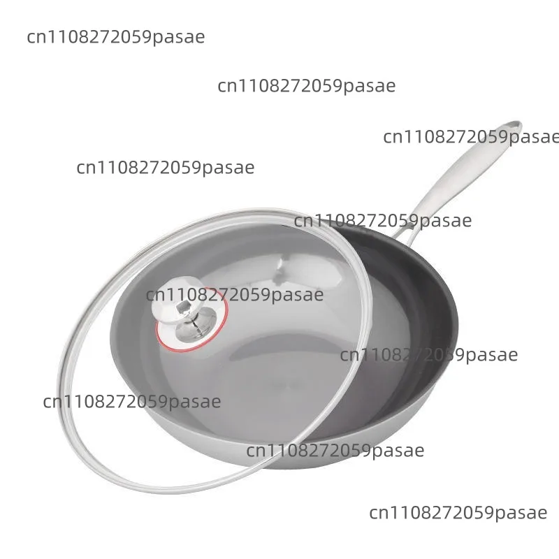 Ultra Lightweight Fluorine Free Non Stick Pure Titanium Wok Cooking Pot Set With Wooden Lid for Gas Stove Home Kitchen Use