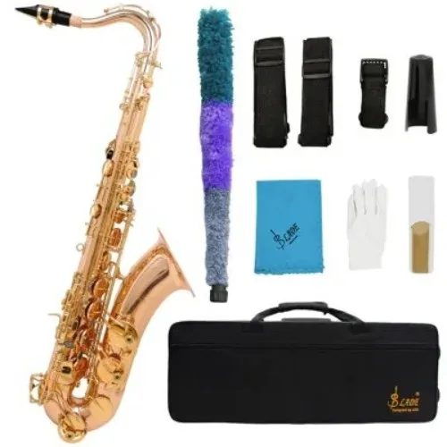 2026 High Quality Bb Tenor Saxophone Kit Multicolor Brass with Gloves Reeds & Parts