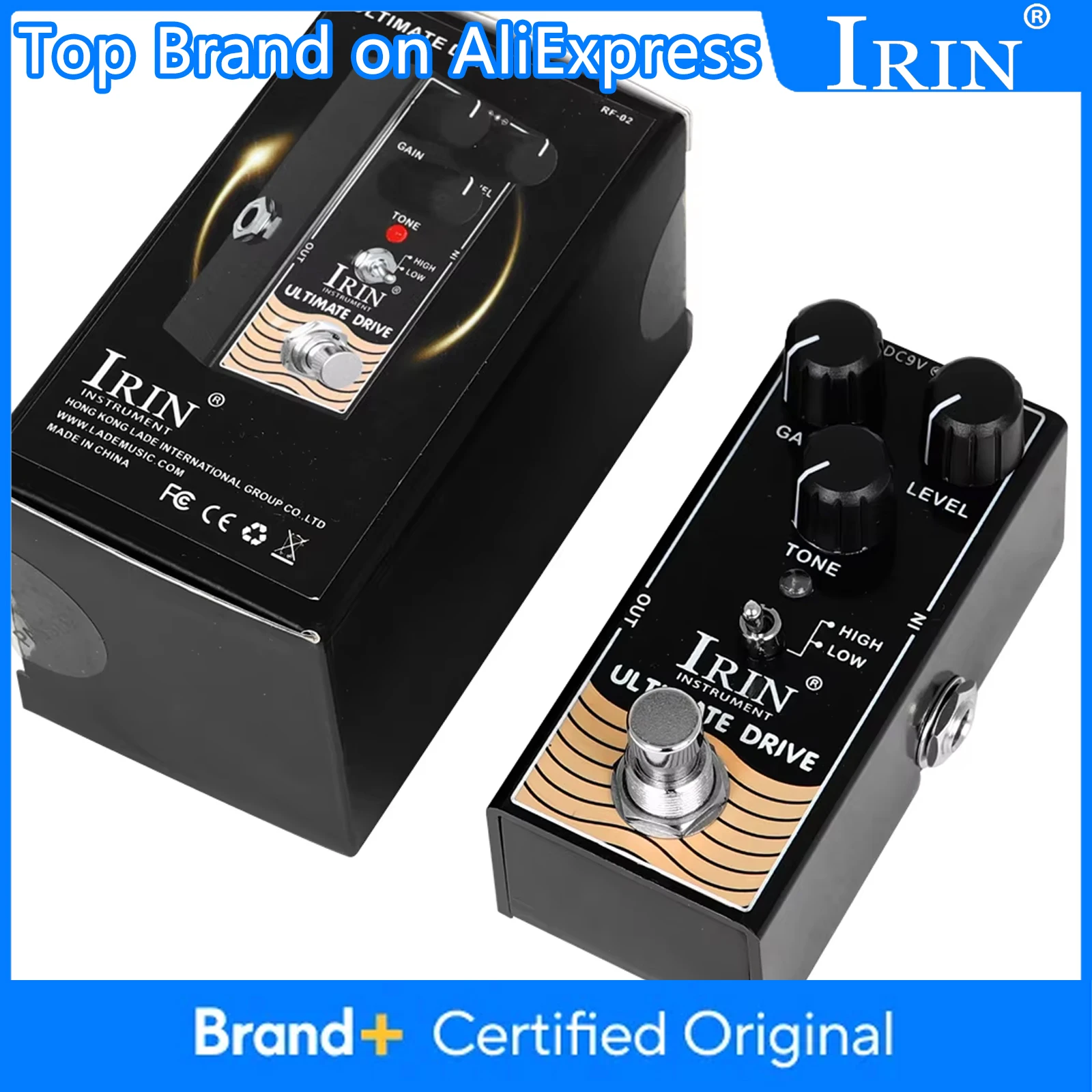 

IRIN RF-02 Ultimate Drive Педаль эффектов для гитары Overdrive между искажениями и педалью для электрогитары Overdrive True Bypass