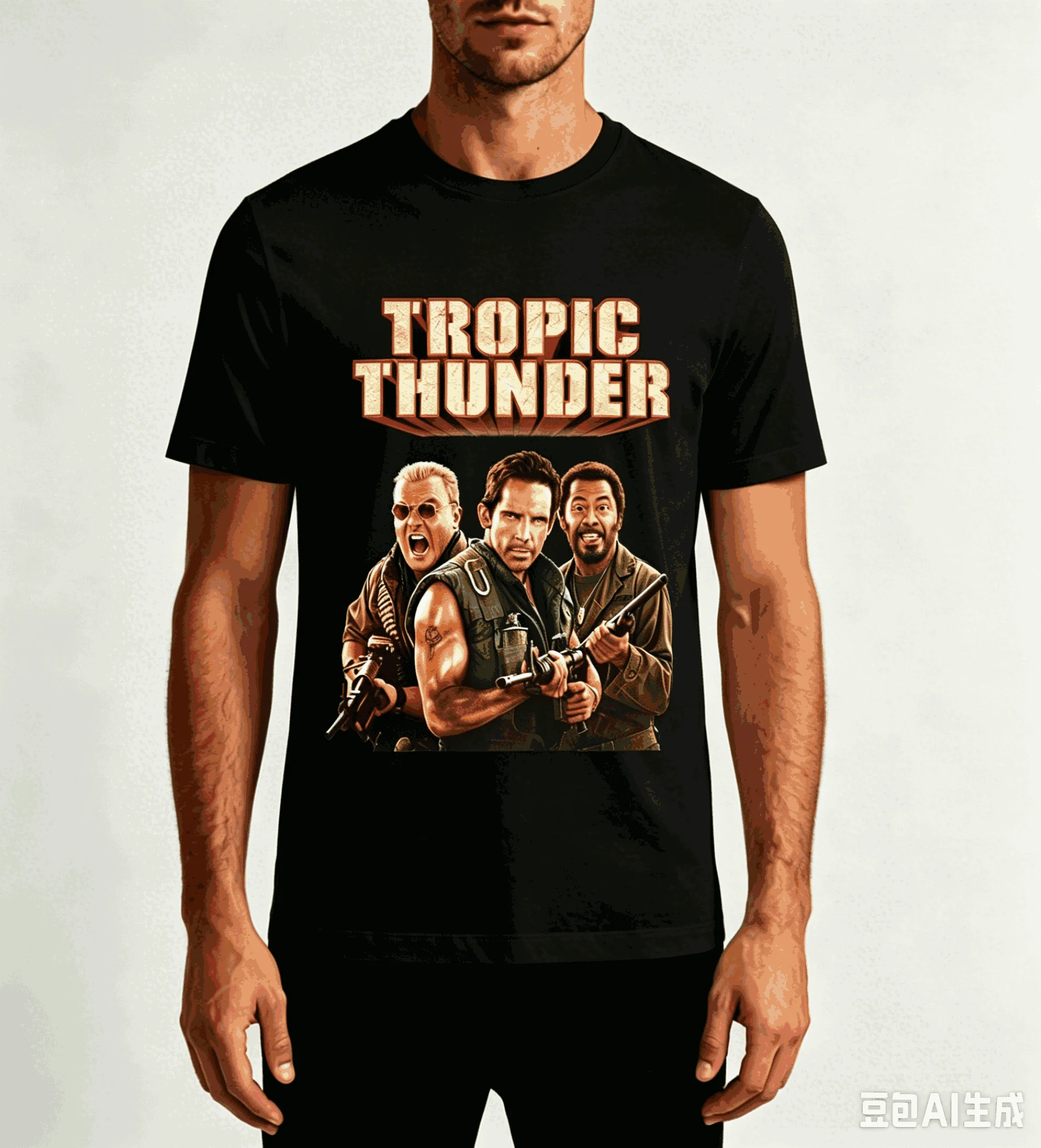 Tropic Thunder pour cadeau de fan, t-shirt Harajuku surdimensionné pour hommes et femmes, streetwear unisexe à manches courtes, haute qualité, classique, doux, pour couples