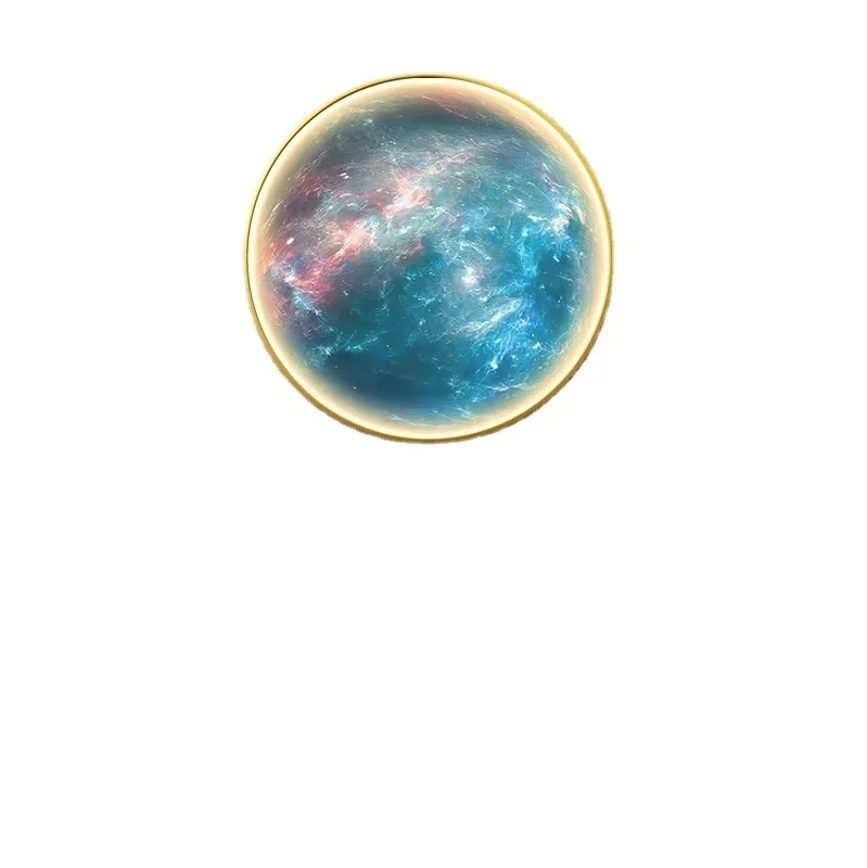 

Entrance Decorative Painting Advanced Sense Round LED Light Moon Corridor Wall Planet Earth Painting