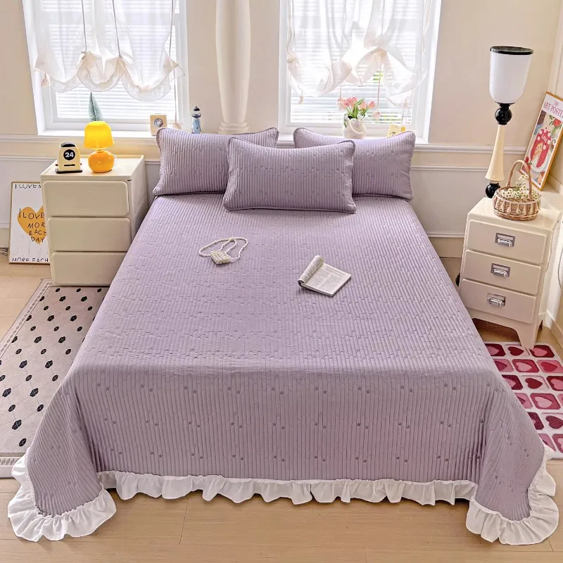 

Новинка 2025 года, однотонное кружевное покрывало из модала, летнее стеганое простыня со звездами и вышивкой, стеганое цельное покрывало на кровать