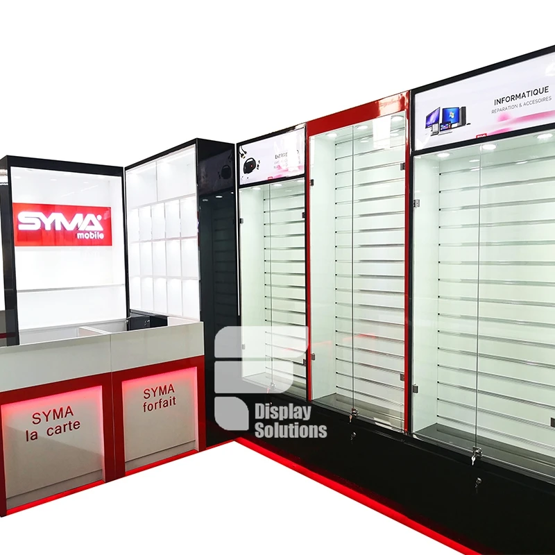 Customized-Retail High end Cell Phone Display Showcase Mobile phone shop counter