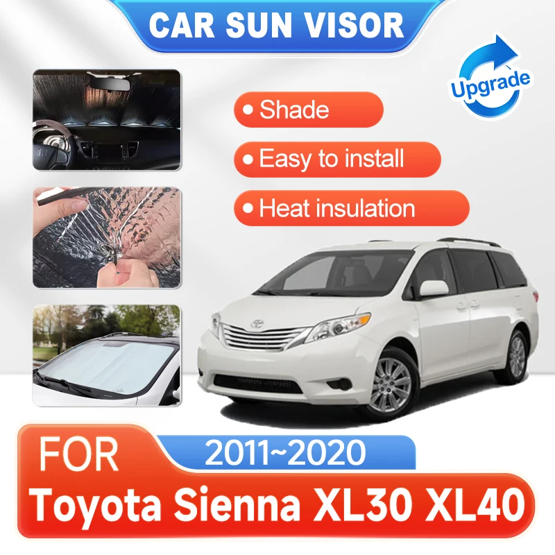 

Автомобильный солнцезащитный козырек с полным покрытием для Toyota Sienna XL30 XL40 2011-2020, автомобильный солнцезащитный козырек, лобовое стекло, боковое окно, автоаксессуары