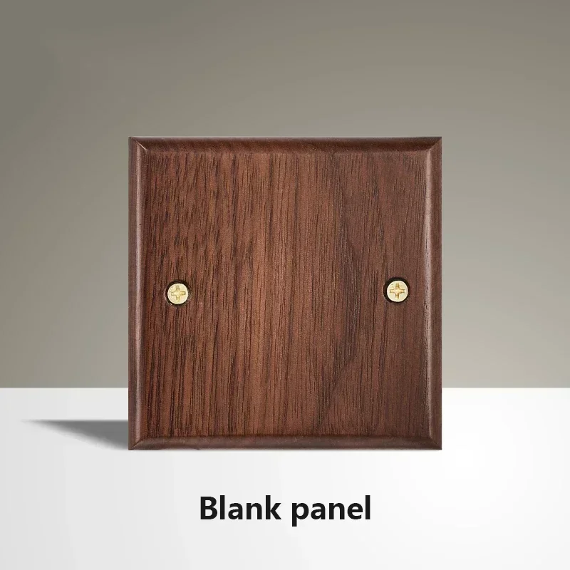 Black Walnut Wood Toggle Light Switch,Home retro Brass Panel,FR UK Universal Double USB Wall Electrical Socket Vintage Switch image 3