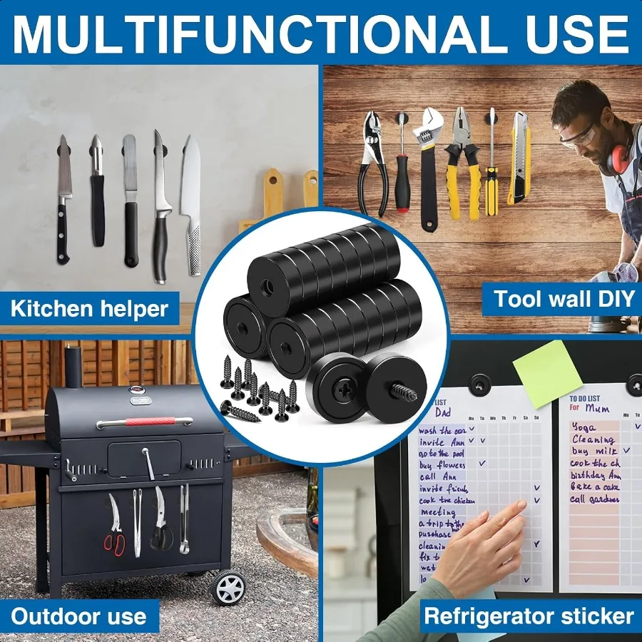 Imanes con Tornillos y Hojas de Hierro