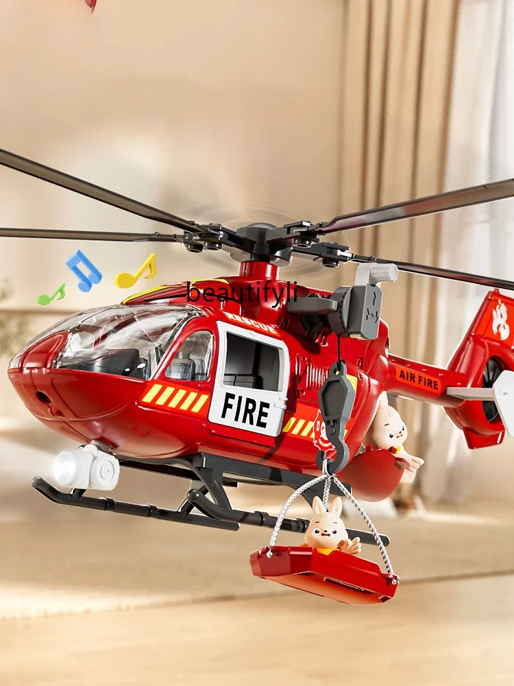 

Children's toy fire rescue plane boy 1 a 3 year old engineering toy car birthday gift