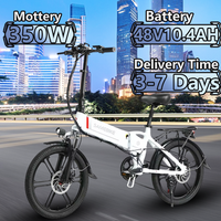 SAMEBIKE 20LVXD30-II Electric Bicycle 350W 48V10.4AH Lithium Battery Foldable Adult  Riding Electric Bike 20-inch Tires E-bike