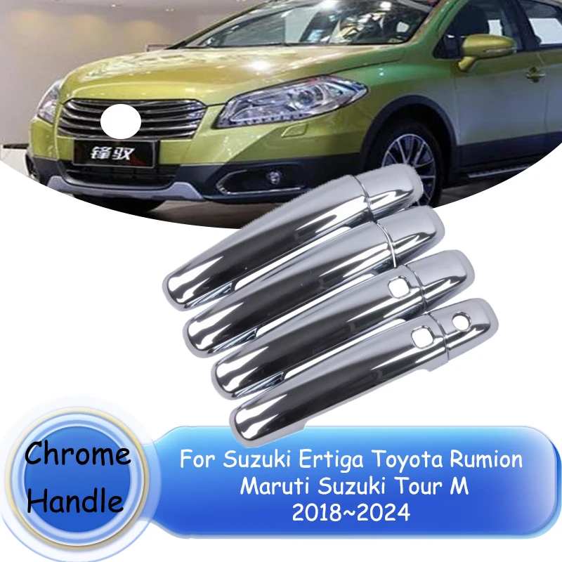 

for Suzuki Ertiga Toyota Rumion Maruti Suzuki Tour M NC 2018~2024 2022 Chrome Smart Door Handle Cover Car Exterior Accessories