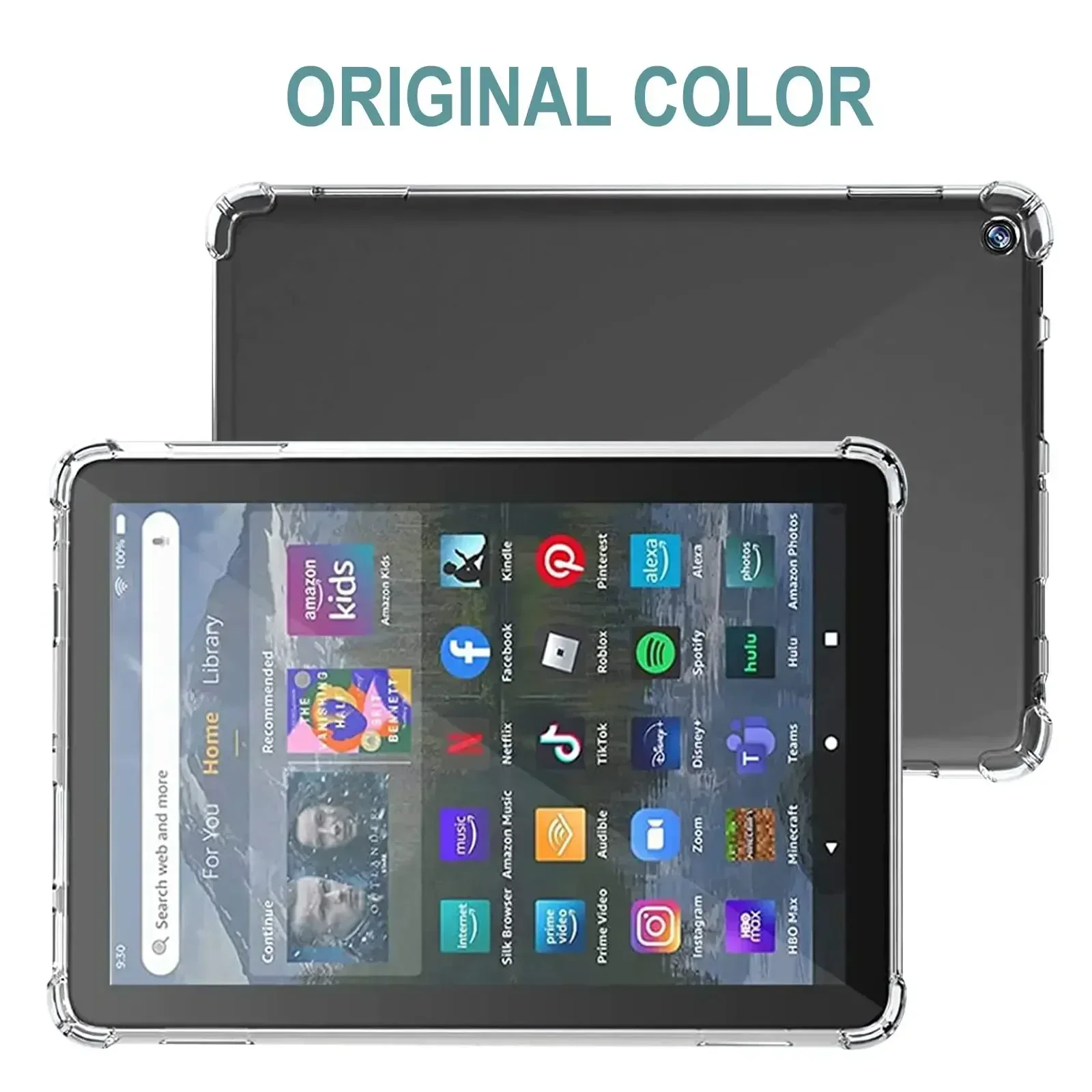 Funda de tableta para Fire HD 10/Fire HD 10 Plus 2021 (10,1 pulgadas) TPU, Ultra delgada, esquinas reforzadas, cubierta protectora transparente a prueba de golpes