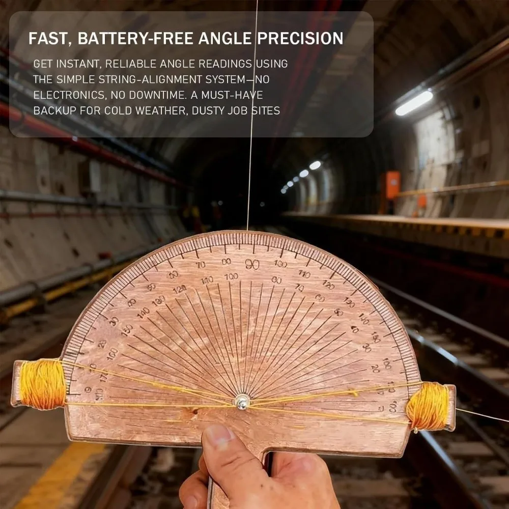 Handcrafted Precision Angle Finder Wooden Accurate Measurement Angle Detector Laser-Engraved Degree Tool