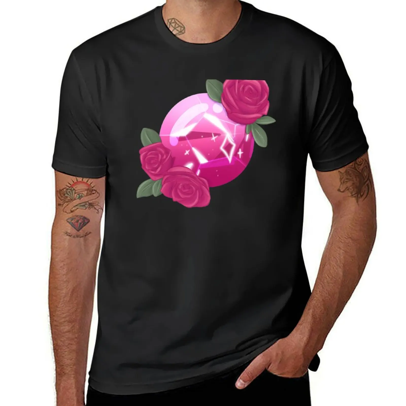 

Rose Quartz Floral T-Shirt plus size tops oversizeds t shirt for men