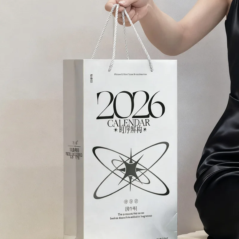 2026 calendários de eixo óptico coreano ins calendário semanal suporte estilo futuro escritório desktop ornamento decoração criativa suporte caixa de presente