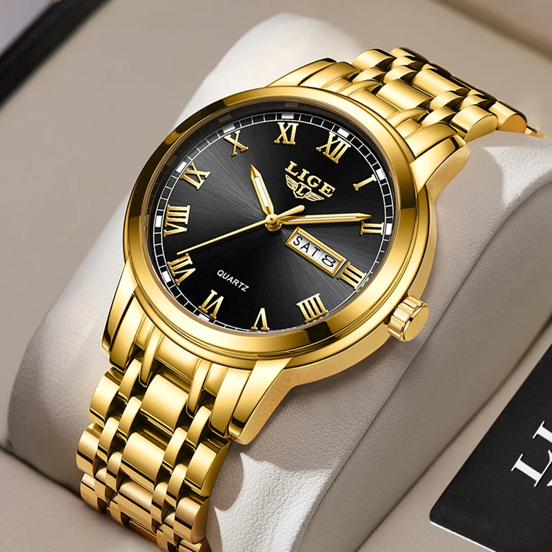 

2023 New Diver Watch For Men LIGE Brand Luxury Stainless Steel Waterproof Quartz Date Wrist Watch Top Business Sport Clock Male