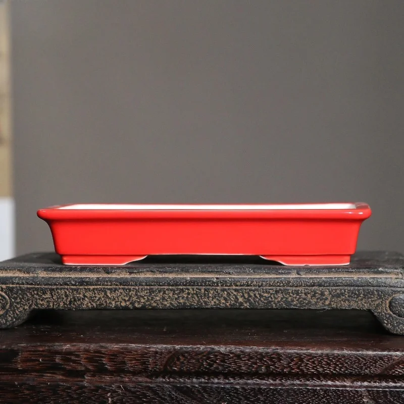 Maceta de cerámica para bonsái, maceta suculenta de Color púrpura, Color sólido, chino, decoración del hogar, LC488, 1 unidad