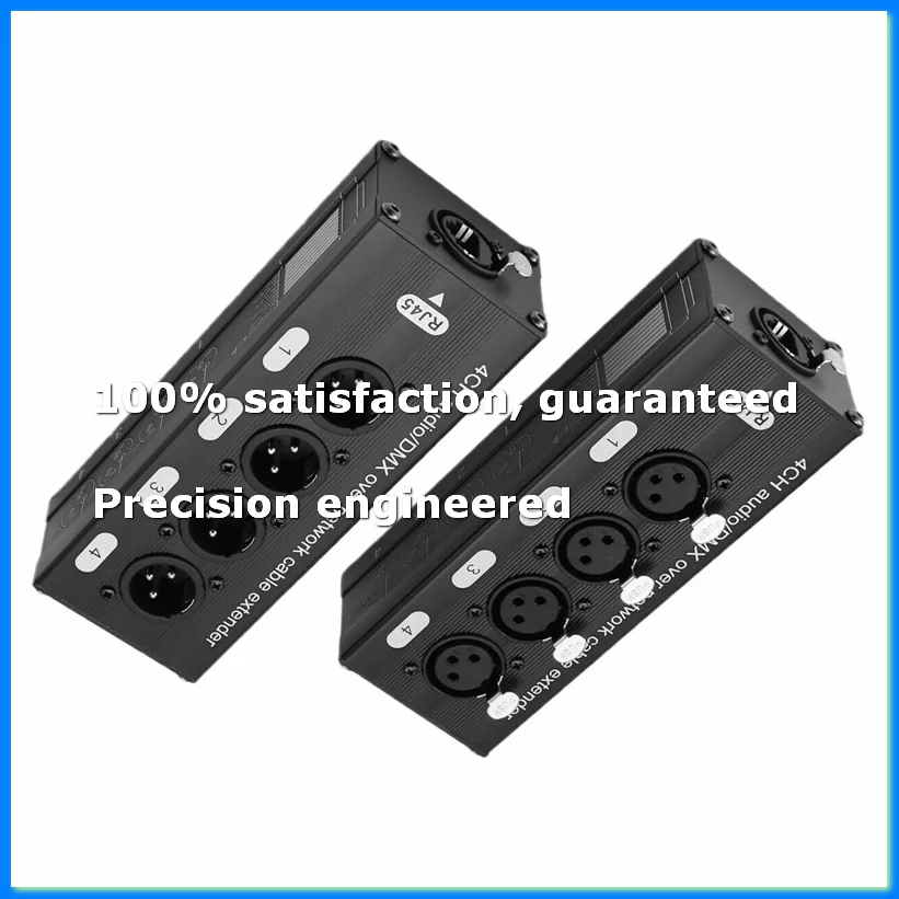2PackX(1Pair 4-Channel 3-Pin XLR Audio and over Network Cable Extender, DMX512 Network Signal Extender 1 Male+1 Female)