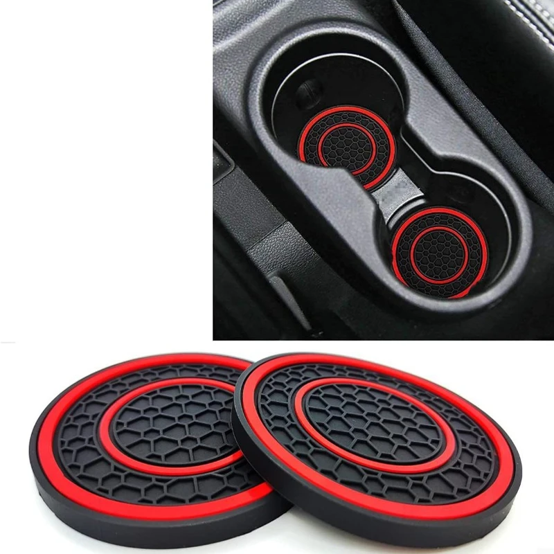 Car Water Cup Pad Holders Non-slip Diamond Rhinestone Rubber Mat for Bottle Holder Coaster Auto Interior Anti-skid Cup Holders