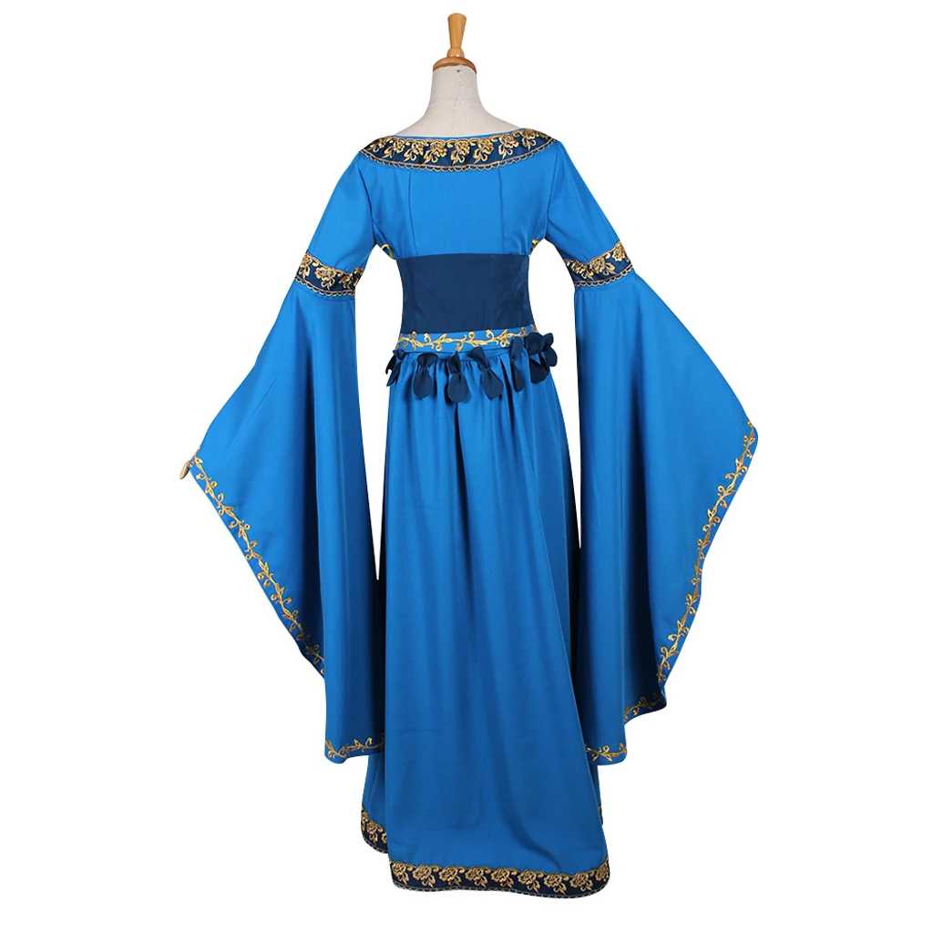 Galadriel Cosplay Costume Dress Elf Queen Dress Victorian Blue Ball Gown \