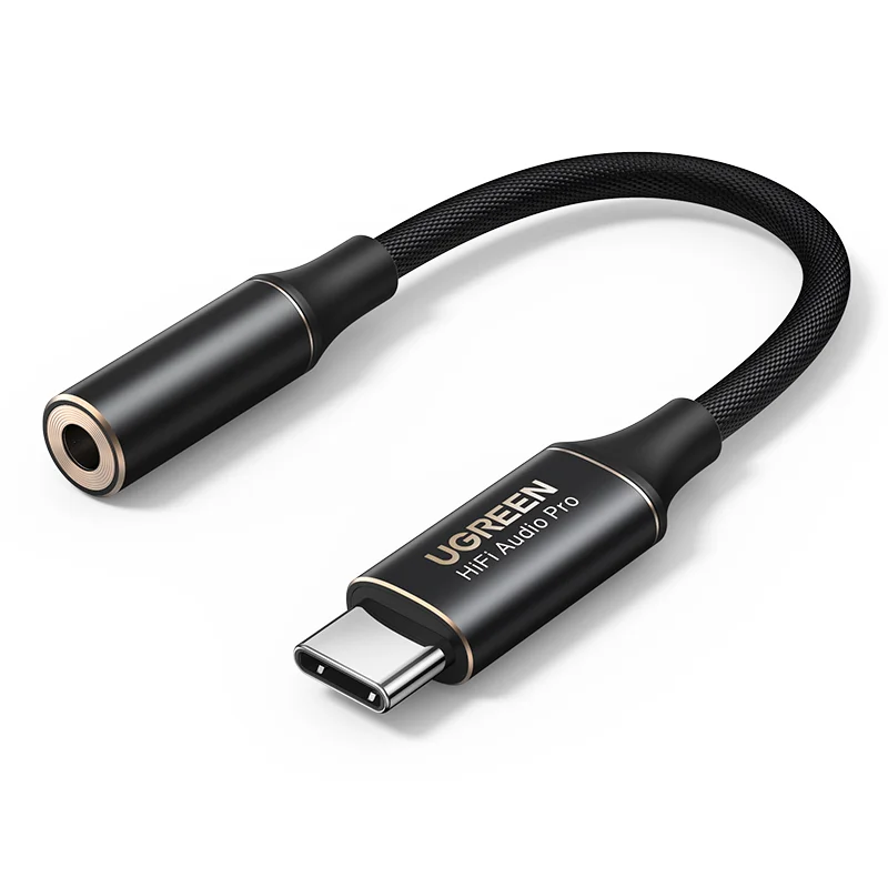

UGREEN USB C to 3.5mm Audio Adapter Type C to Headphone Aux Jack Dongle 24bit/96kHz HiFi DAC Braided Cable Cord